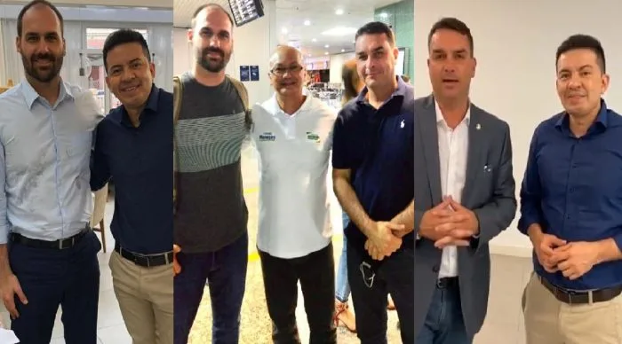 Em evento de governador do AM, políticos ‘amigos’ de Bolsonaro tietam filhos do presidente e vão para plateia